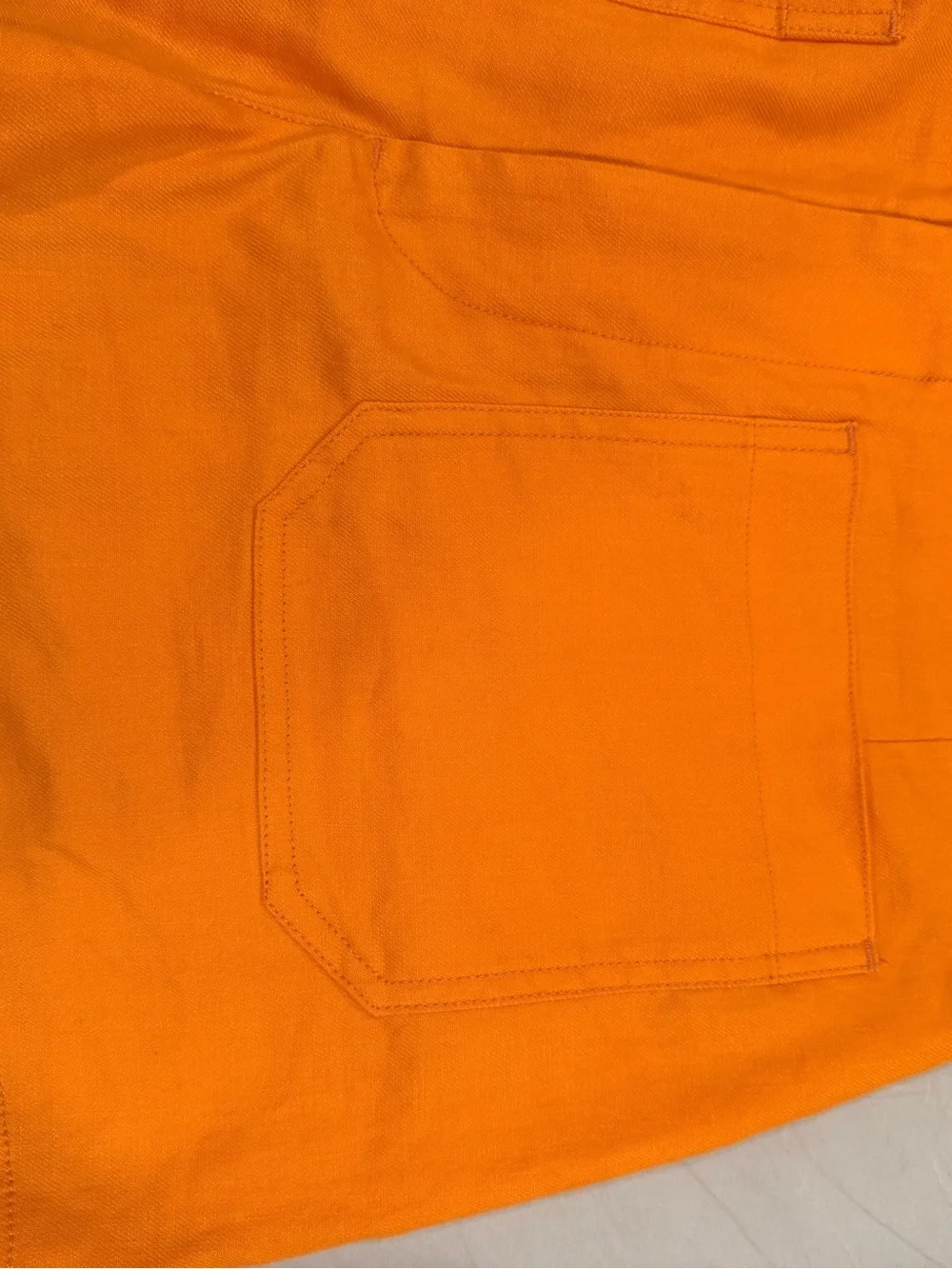 Maeve High-Waist Patch Pocket Shorts — Bright Orange